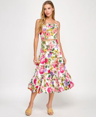 KATIA RAE - Juniors' 2-Pc. Floral-Print Cotton Dress Set