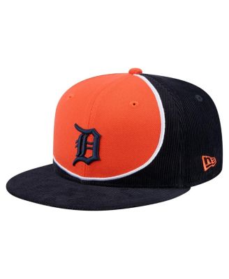 New Era - Men's Navy/Orange Detroit Tigers Retro Split Corduroy Snapback Hat
