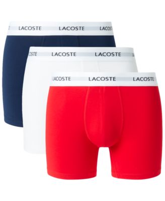 Lacoste - Men's 3-Pk. Regular-Fit Logo Waistband 5" Boxer Briefs
