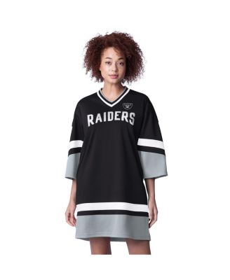 Starter - Women's Black Las Vegas Raiders Slap Shot 34 Sleeve Sneaker Dress