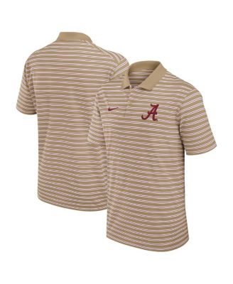 Nike - Men's Tan Alabama Crimson Tide Athletic Prep Striped Performance Polo