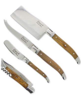French Home - 4-Pc. Connoisseur Olive Wood Cheese and Wine Set